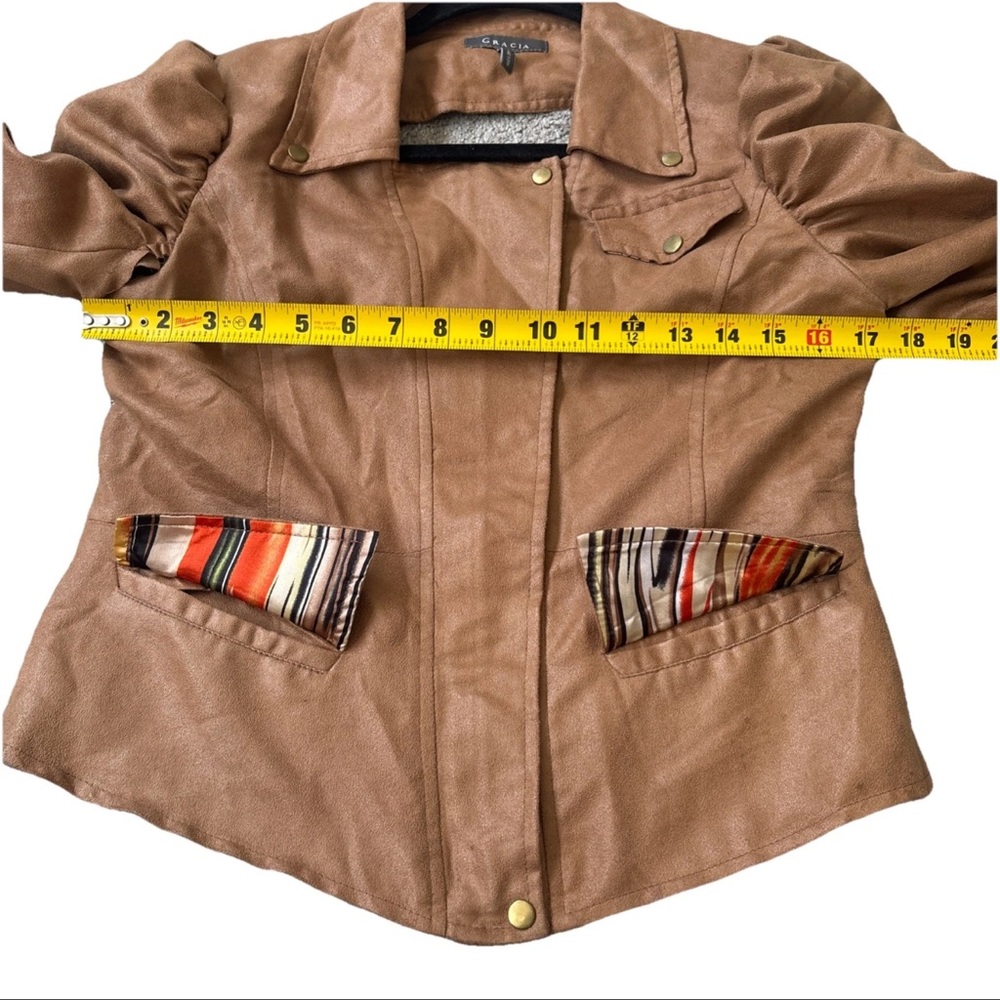 Gracia Women's Rust brown Faux suede Lightweight Jacket Size M - Picture 10 of 16